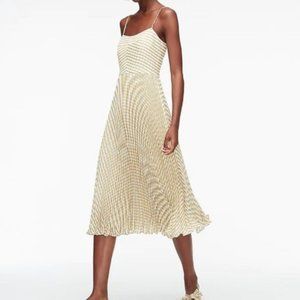 J. Crew Pleated midi dress in crinkle gingham